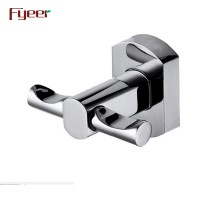 Fyeer Bathroom Accessory Brass Chrome Plated Robe Hook